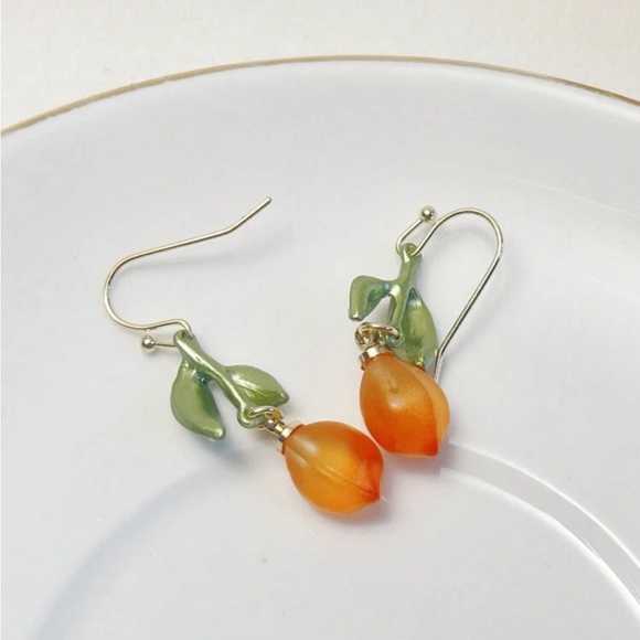🍊Orange Fruit Drop Dangle Earrings - Picture 5 of 9